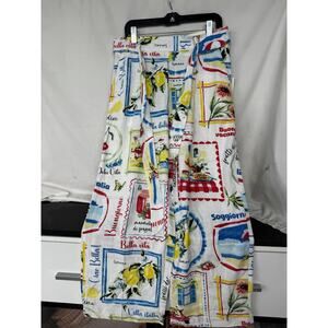 Haver & Blair London Wide Leg Crop Pant XS Bright Italian-Inspired Print NWT